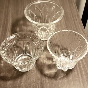 3 glass votive cups